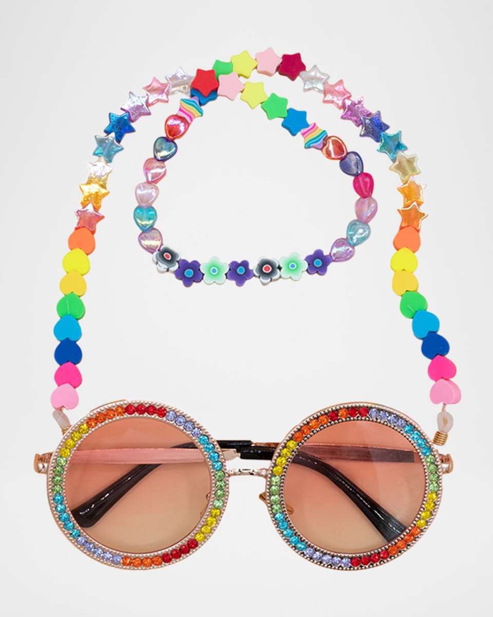 Rhinestone Embellished Round Sunnies